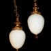 PAIR OF VINTAGE Retro Swag Lamps - White Glass 60's hanging lights