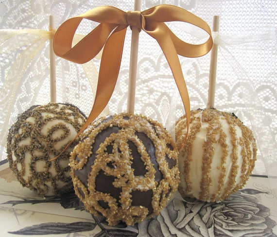 Candy Apple - Gold-White-Black Wedding or Special Event Gourmet ...