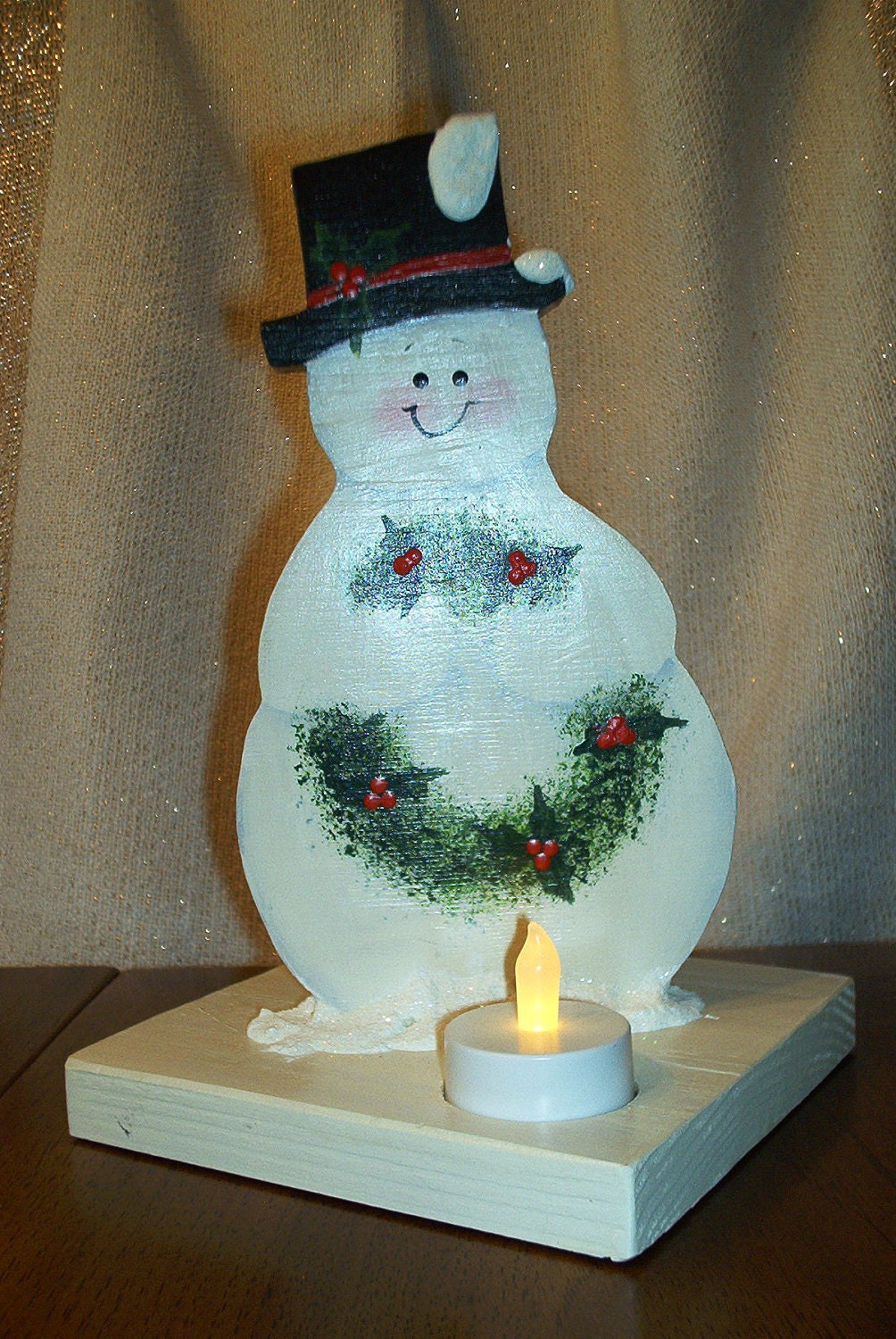 Snowman Centerpiece & Votives