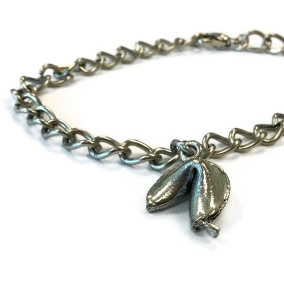 Fortune Cookie Bracelet Gunmetal Antiqued by jewelrybycarmal