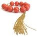 Coral Bracelet Gold Jewelry Long Tassel Designer Inspired Jewellery Unique Fashion Salmon Tangerine Fringe