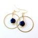 Blue Lapis Earrings Hoop Earrings Yellow Gold Gemstone Jewellery Denim Navy Jewelry Lapis Lazuli Natural ER-137