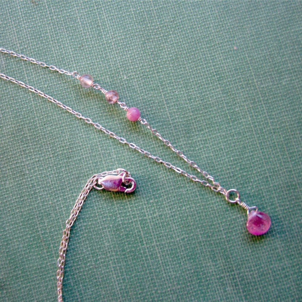 Pink Tourmaline Necklace October Birthstone by jewelrybycarmal