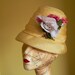 S A L E : 1950s Beehive Yellow Hat. Wonderfully Floral & Wonderfully Pleated