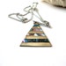 Vintage Alpaca Necklace : Image Triangle vintage signed alpaca silver necklace with abalone