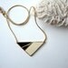 Vintage Monet Triangle Necklace : Acute Angles vintage enamel and gold tone Monet necklace