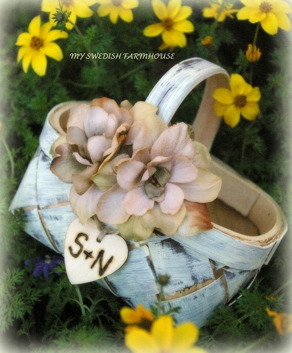 Items similar to Flower Girl Basket Rustic Winter Wedding Decor Your