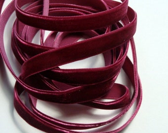 3/8" Velvet Ribbon - Wine - 5 yards