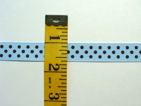 Ribbon Brown With Light Blue Dots 54