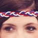 SALE America the Beautiful Bohemian Braid Headband, Braided Headband, Holiday, Summer Style