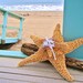 Beach Wedding Starfish Ring Bearer Pillow Alternative - Destination Wedding - Pick Your Custom Color(s)
