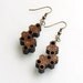 geometric wood jewelry - Bamboo Hexagon Cluster Earrings - Semi-Filled. natural bamboo, modern eco fashion gifts
