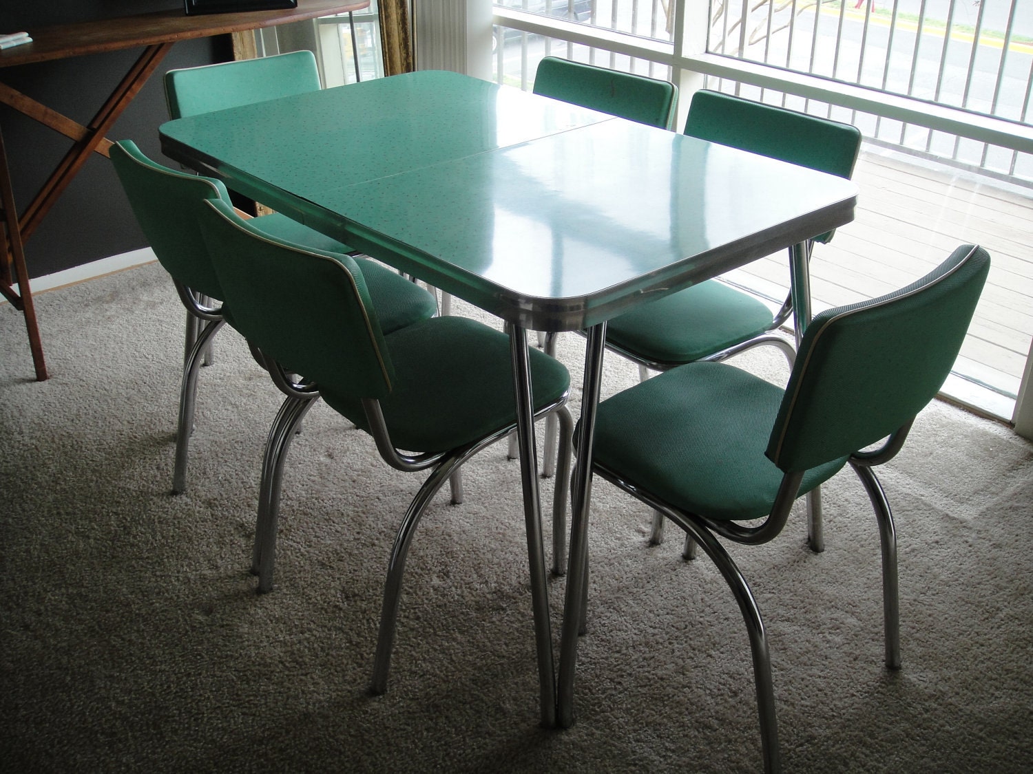 RESERVED 1950s Kitchen Table and Chairs Mint Dining Set with