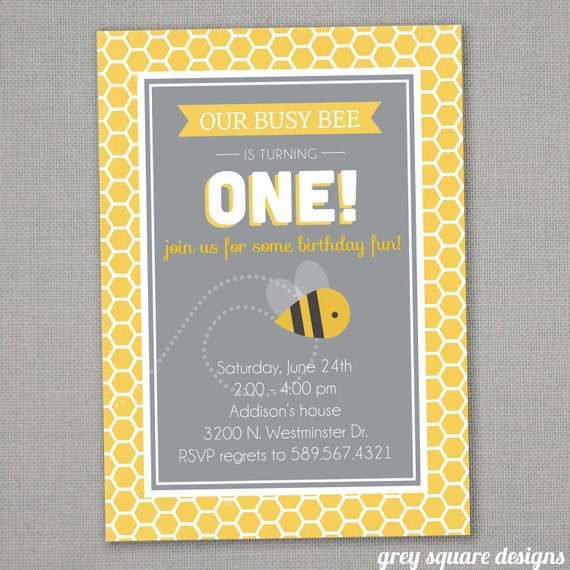 Bee Birthday Invitations 9