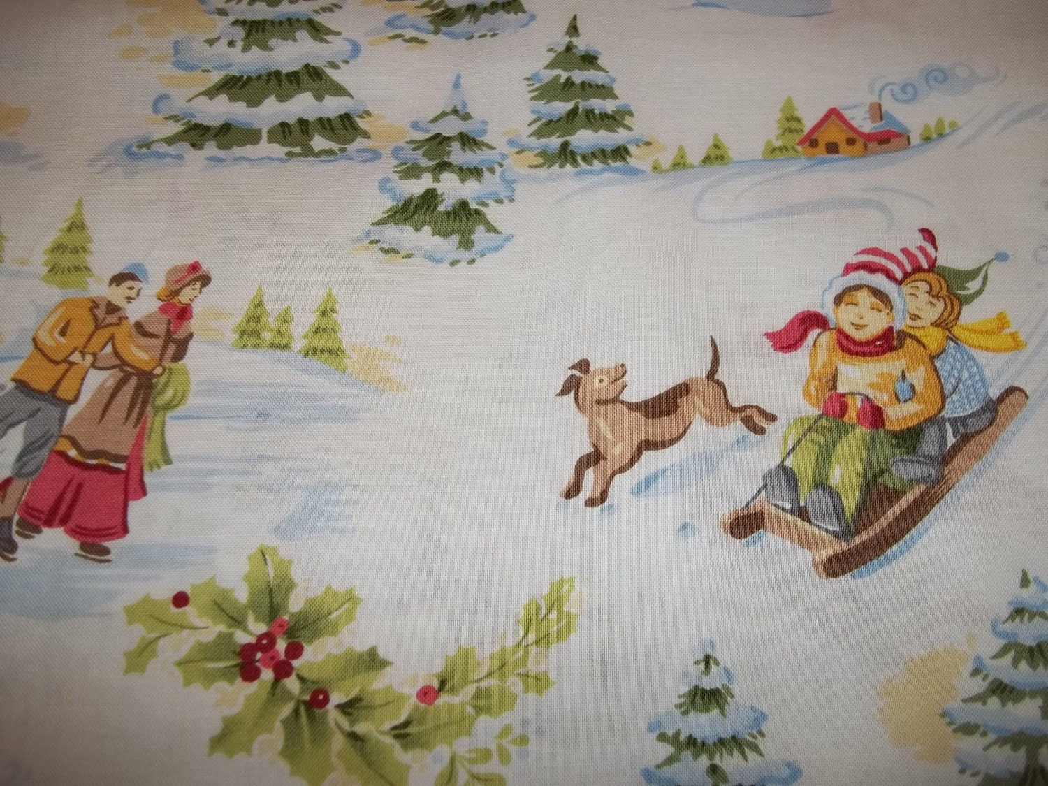 Beautiful Christmas print from Clothworks 1 yard of 100 percent cotton ...