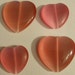 Pink Cat's Eye Heart Beads - Glossy and Matte
