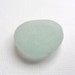 Flawless flat roughly circular palest aqua sea glass nugget - smooth sugar frosted beach find from England