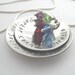 Mothers hand stamped & domed stainless steel necklace with birthstones