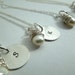 Bridesmaid necklace set of 4, custom handstamped sterling plated with wire wrapped gemstones