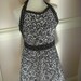 Woman's Full Apron - Beautiful Black and White Contrasting Fabric