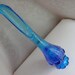 Vibrant Blue Art Glass Bud Vase 15 inch tall