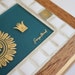 Georges Briard Wooden and Tile Box Dark Teal and Gold