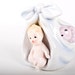 Relpo Vintage Planter with Baby in Blanket / Stork Nursery Shower Gift