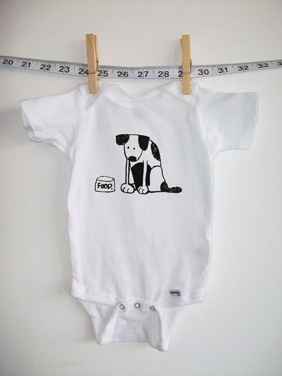 Items similar to baby onesie baby clothes dog white on Etsy