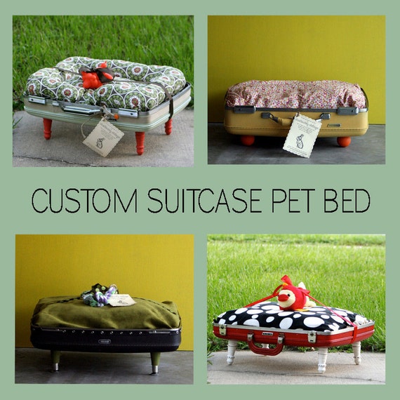 Order a Custom Upcycled Suitcase Pet Bed