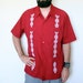 Men's XL Red Guayabera Shirt by Haband of Paterson