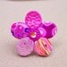 Polymer Clay Ring, Funky Flower, adjustable size