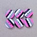 Polymer Clay Buttons, 1/2 inch, pink black white gray, handmade, set of 6