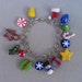 Christmas Charm Bracelet, polymer clay handmade charms