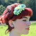 Pale green floral head band, flower headband hair band