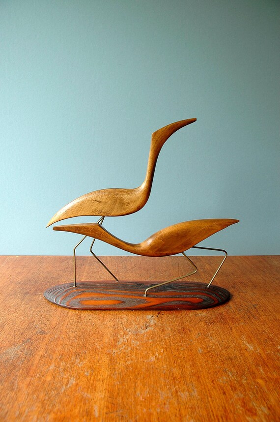 Mid Century Modern Shore Bird Sculpture Discounted