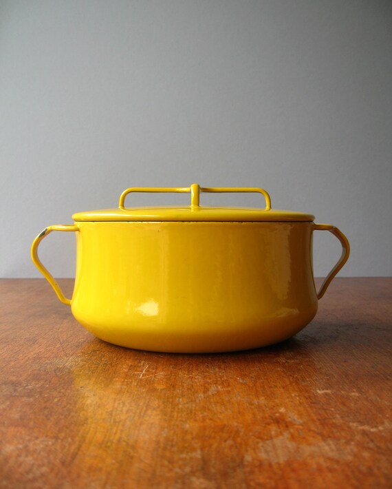 Dansk Kobenstyle Enamel Pot / Dutch Oven Yellow
