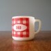 Mid Century Westfield Plaid Milk Glass "Dad" Mug