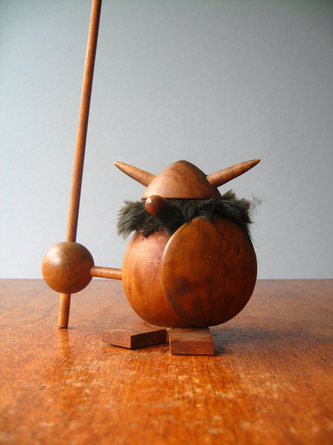 Vintage Scandinavian Wooden Viking