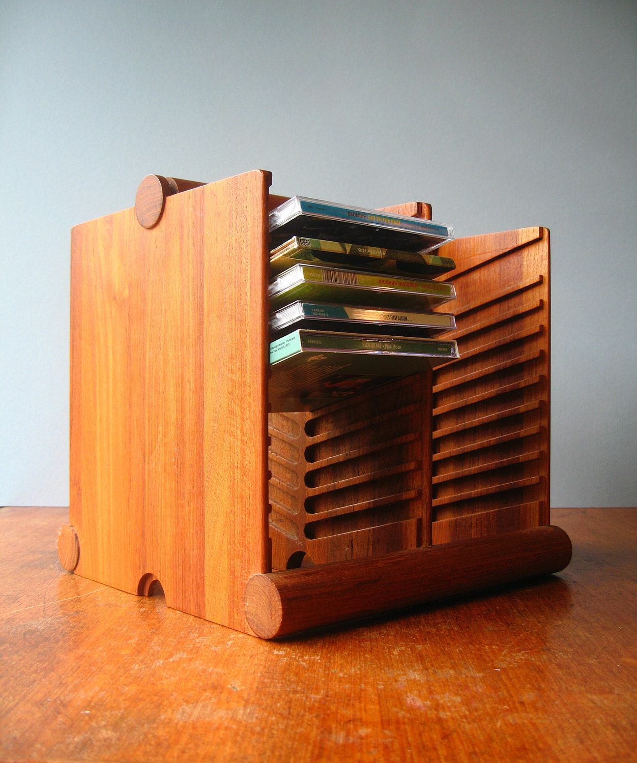 Kalmar Teak Stackable Cd Storage