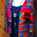 Vibrant Abstract Floral Print Open Blazer