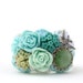Bird Garden Cuff Bracelet in Aqua Blues, Teals and Greens