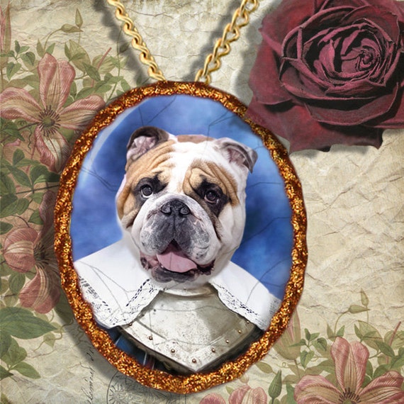 English Bulldog Dog Jewelry Brooch Handcrafted by NobilityDogs
