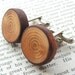 Handmade Wooden Cufflinks. Gift Boxed. Larch Organic, Eco Friendly Natural Wood Cufflinks