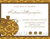 Modern Fall Halloween Little Pumpkin baby shower invitation - Custom DIY printable 302 Il_170x135