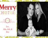 Merry Christmas Damask Family Photo Card - Printable - Print as many as you need Il_170x135