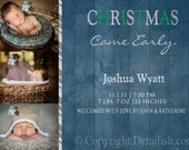 Navy Baby Wood Christmas Holiday Baby Announcement Card - DIY Printable Uprint Il_170x135