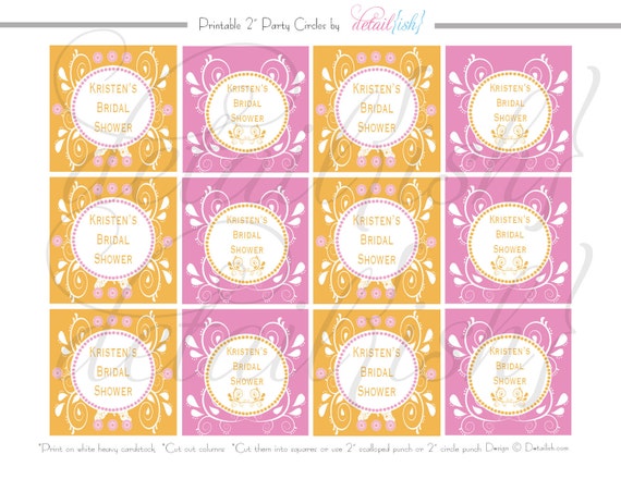 PRINTABLE Personalized Party Circles - Fiesta Cupcake Toppers Favor Tags or Stickers- Uprint Il_570xn