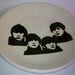 Ceramic Beatles platter hand thrown and painted