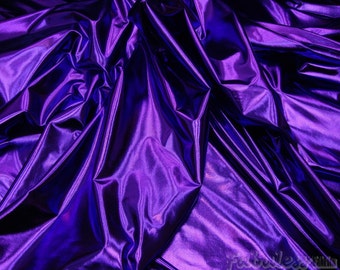 Purple Metallic Spandex Lycra fabric per yard