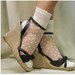 Lace socks for heels w Polka dots - CREAM Oh, so sweet for your feet lighweight for heels flats delicate lace cute for casual weddings